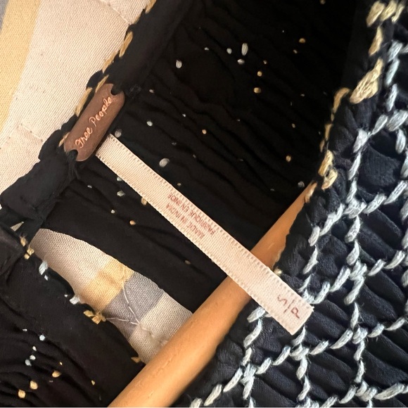 FREE PEOPLE Black Late Night Picnic
Embroidered Smock Mini Dress, Small - Picture 8 of 11